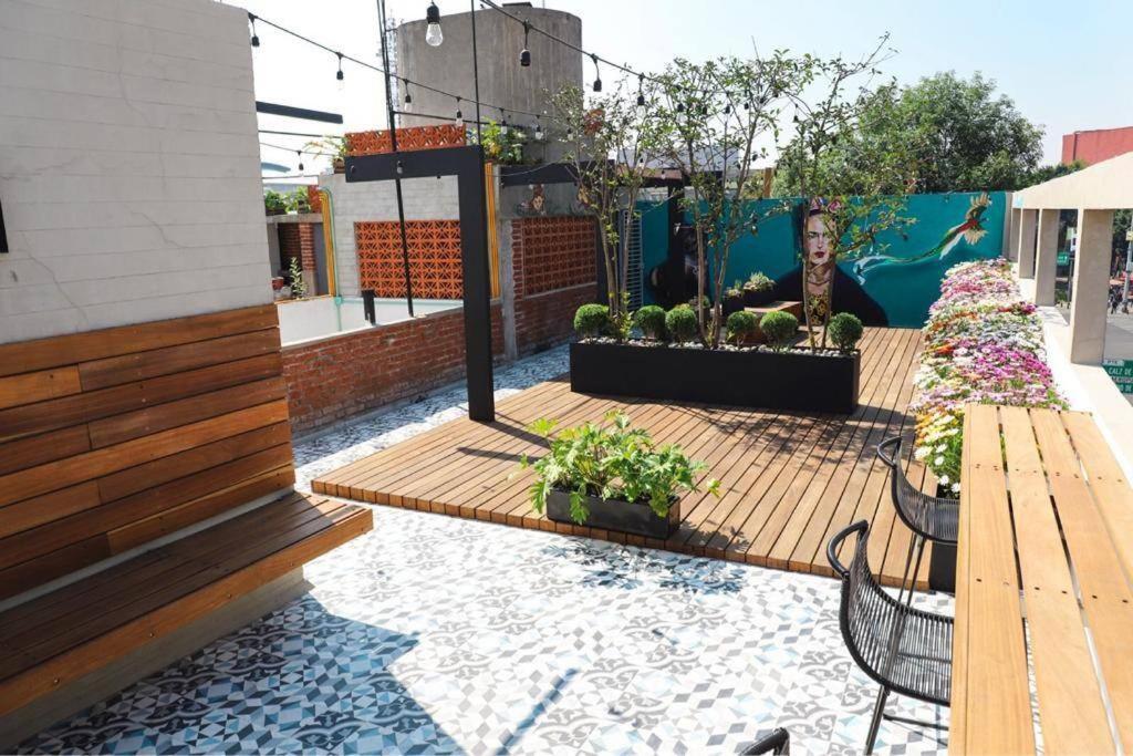 New Mex Inspired Bo-Ho Chic Apartment With Private Patio And Roof Terrace Мехико Экстерьер фото